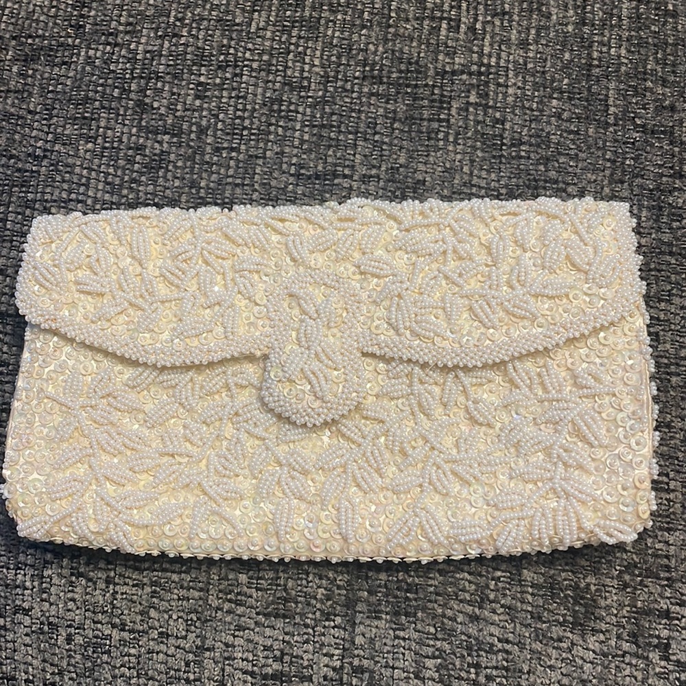 Vintage Beaded/Sequined Clutch by La Regal, made in hong kong